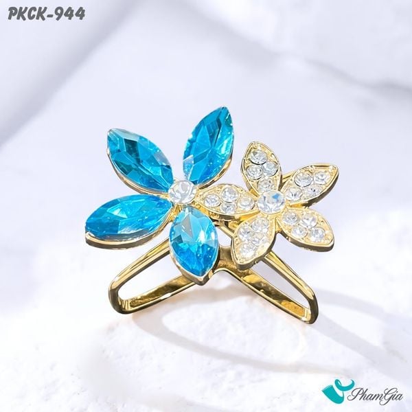 Phụ Kiện Cài Khăn Hoa Thủy Tiên Đính Đá Thanh Lịch Màu Xanh Dương (PKCK944)