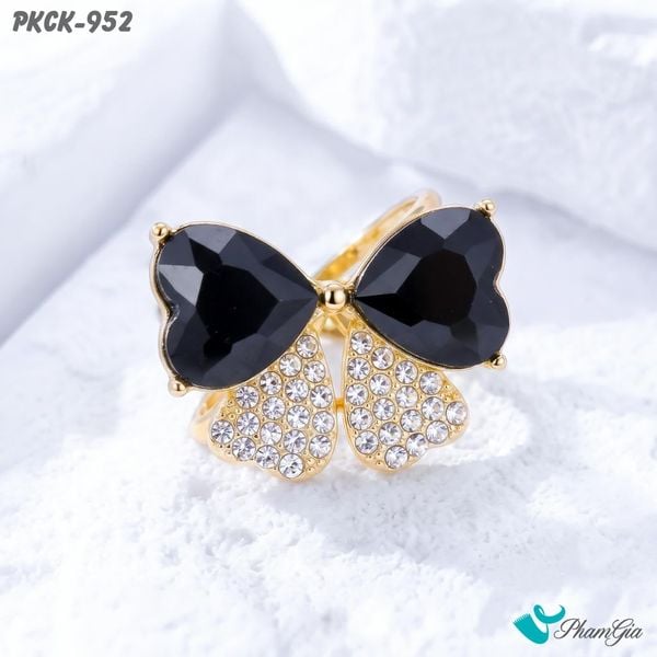 Phụ Kiện Cài Khăn Cánh Bướm Đính Đá Pha Lê Màu Đen (PKCK952)