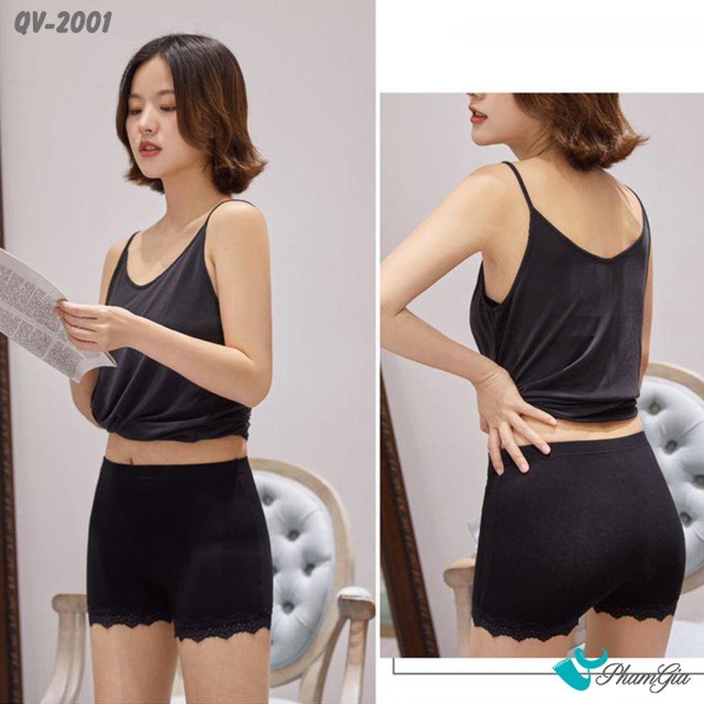 Quần Mặc Trong Váy Phối Ren Cao Cấp Màu Đen