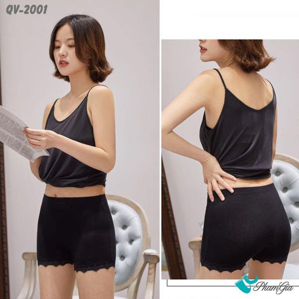 Quần Mặc Trong Váy Phối Ren Cao Cấp Màu Đen (QV2001)