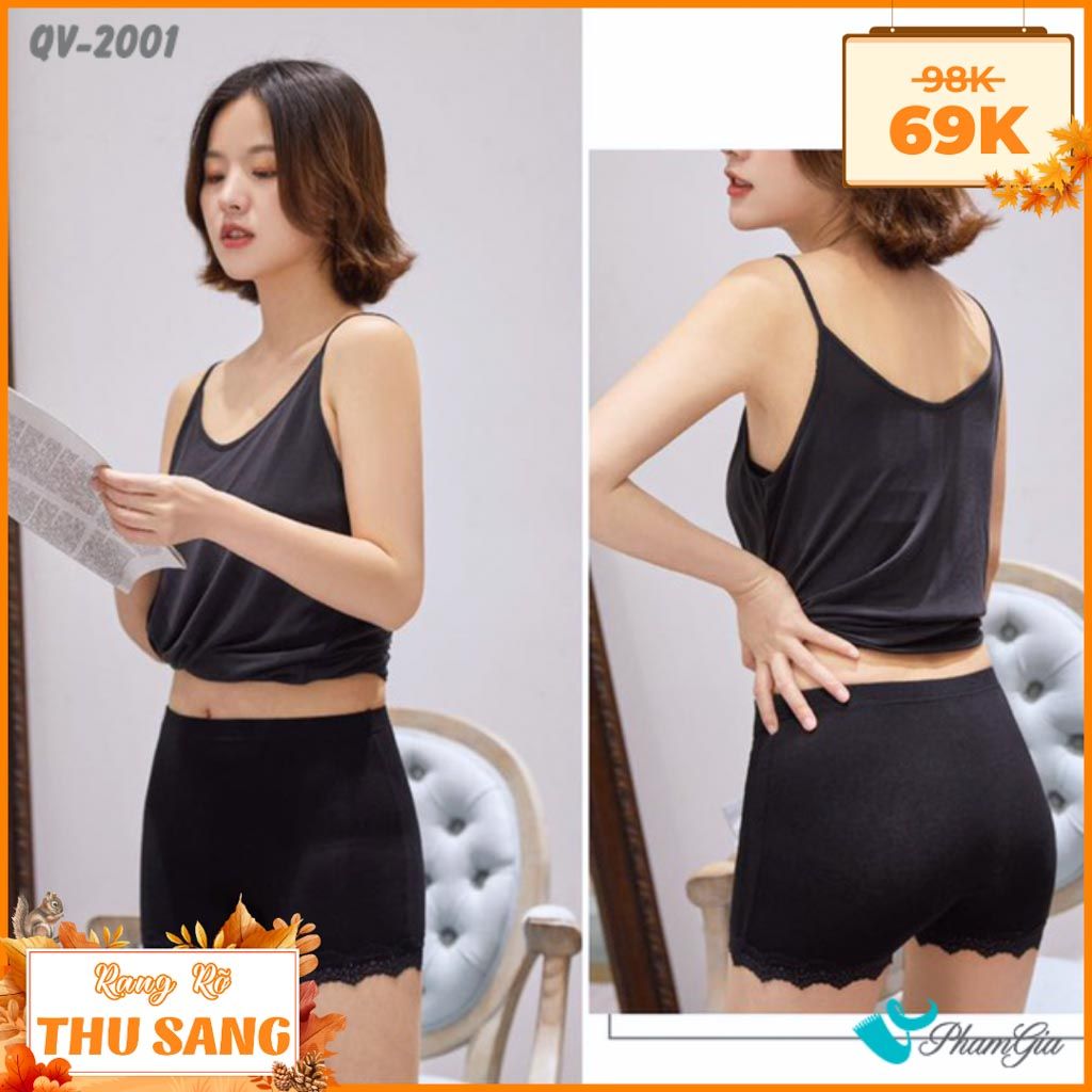 Quần Mặc Trong Váy Phối Ren Cao Cấp Màu Đen