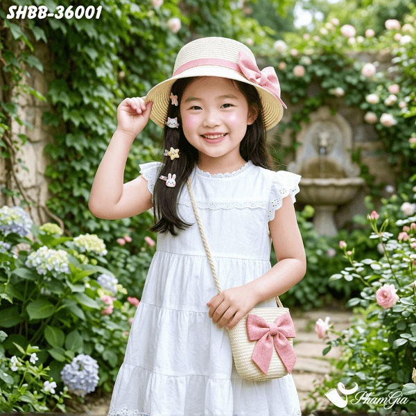 Set Quà Tết Tặng Bé Gái Kết Nơ Màu Hồng Dễ Thương (SHBB36001)