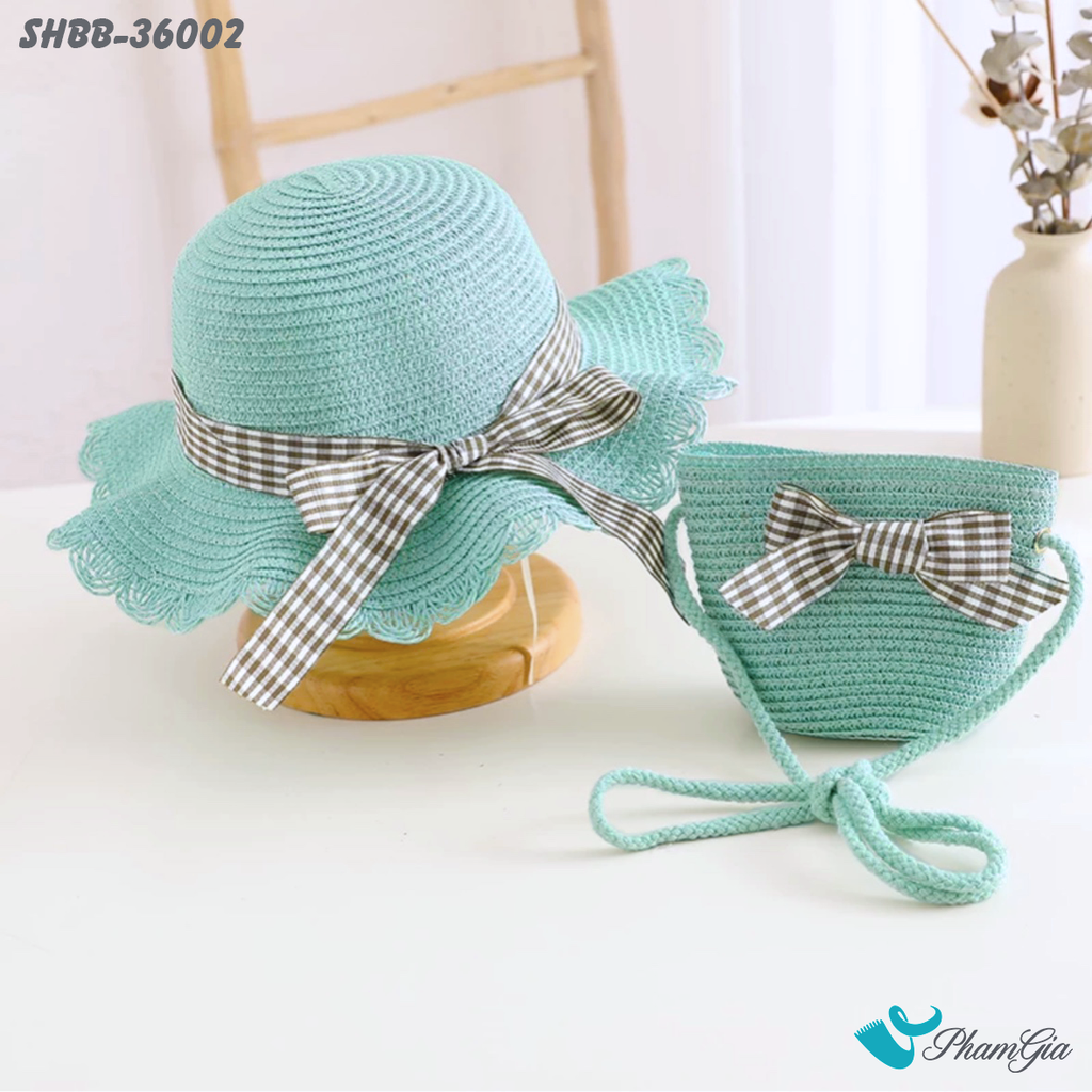 Set Quà Tặng Bé Gái Kết Nơ Caro Dễ Thương (3 Màu)