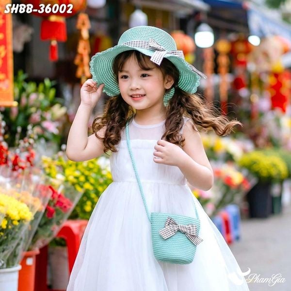 Set Quà Tết Tặng Bé Gái Kết Nơ Caro Dễ Thương (3 Màu) (SHBB36002)