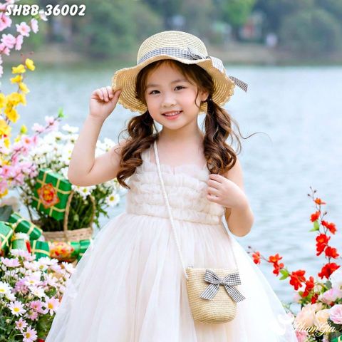 Set Quà Tết Tặng Bé Gái Kết Nơ Caro Dễ Thương (3 Màu) (SHBB36002)