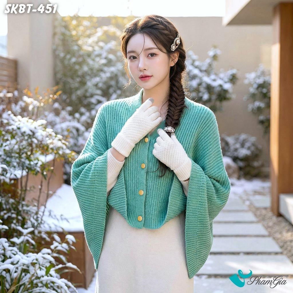 Set Giữ Ấm Đặc Biệt Mùa Đông Gồm Khăn Len Và Găng Tay Cao Cấp Màu Xanh Ngọc (SKBT451)
