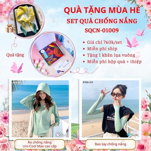 Quà Tặng Mùa Hè - Set Quà Tặng Áo Chống Nắng Uni-Cool Và Bao Tay Hạ Nhiệt Cao Cấp (SQCN01009)