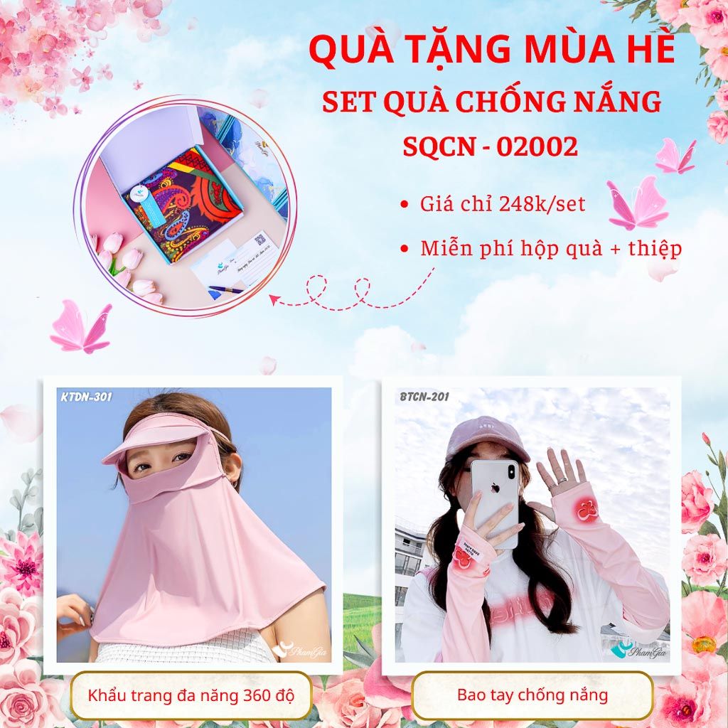 Quà Tặng Mùa Hè - Set Quà Tặng Khẩu Trang Đa Năng 360 Độ Và Bao Tay Hạ Nhiệt Tiện Lợi (SQCN02002)