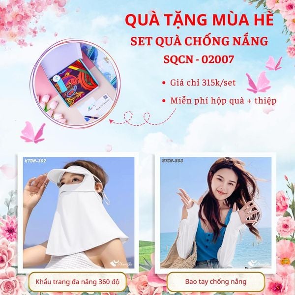 Quà Tặng Mùa Hè - Set Quà Tặng Khẩu Trang Đa Năng 360 Độ Và Bao Tay Hạ Nhiệt Tiện Lợi (SQCN02007)