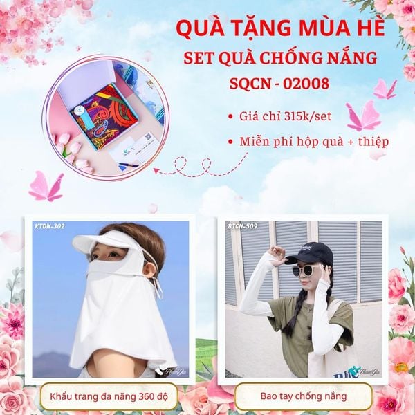 Quà Tặng Mùa Hè - Set Quà Tặng Khẩu Trang Đa Năng 360 Độ Và Bao Tay Hạ Nhiệt Tiện Lợi (SQCN02008)