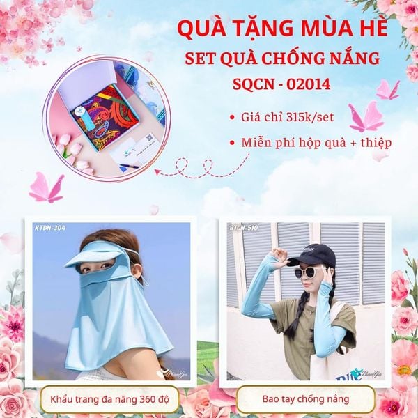 Quà Tặng Mùa Hè - Set Quà Tặng Khẩu Trang Đa Năng 360 Độ Và Bao Tay Hạ Nhiệt Tiện Lợi (SQCN02014)
