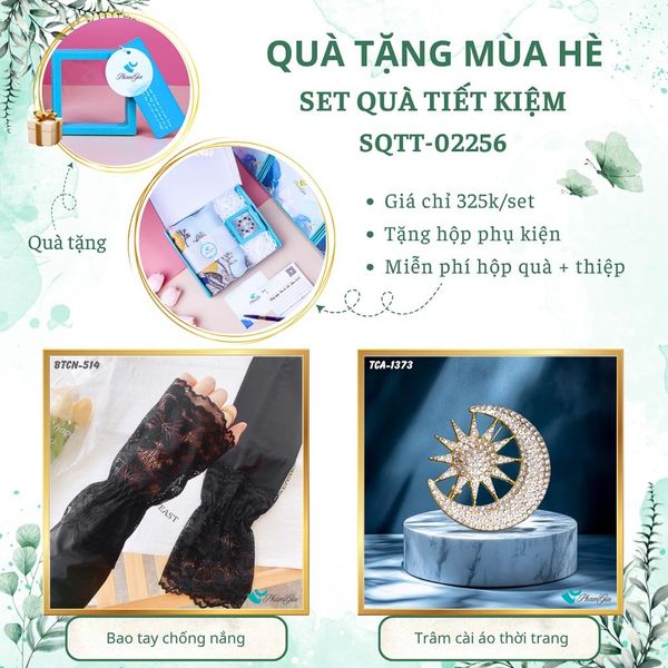Quà Tặng Mùa Hè - Set Quà Tặng Bao Tay Chống Nắng Và Ghim Cài Áo Tiết Kiệm (SQTT02256)