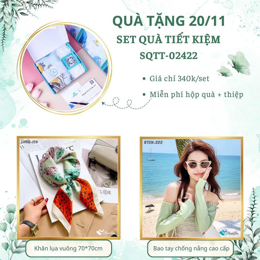 Set Quà Tặng Khăn Lụa Vuông 70*70cm Và Trâm Cài Áo Tiết Kiệm (SQTT02422)