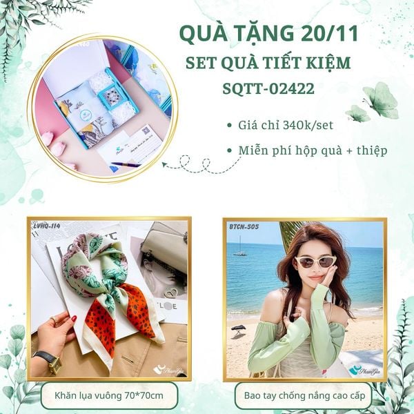 Set Quà Tặng Khăn Lụa Vuông 70*70cm Và Trâm Cài Áo Tiết Kiệm (SQTT02422)