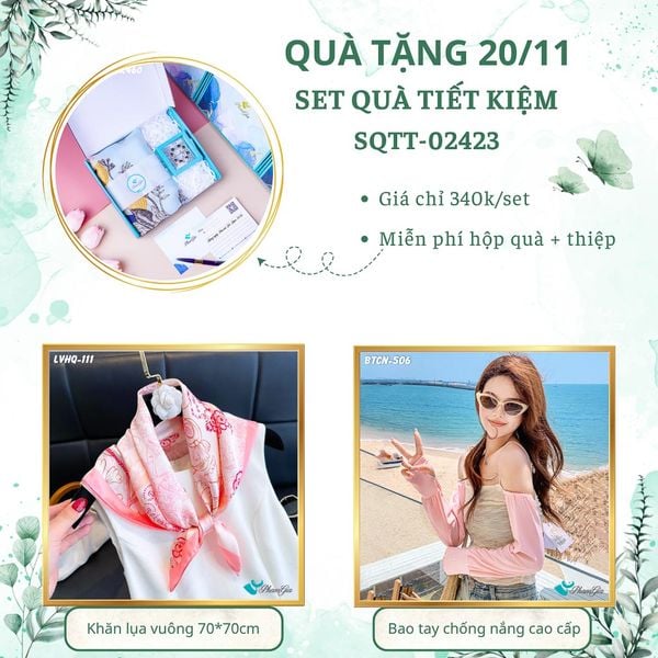 Set Quà Tặng Khăn Lụa Vuông 70*70cm Và Trâm Cài Áo Tiết Kiệm (SQTT02423)
