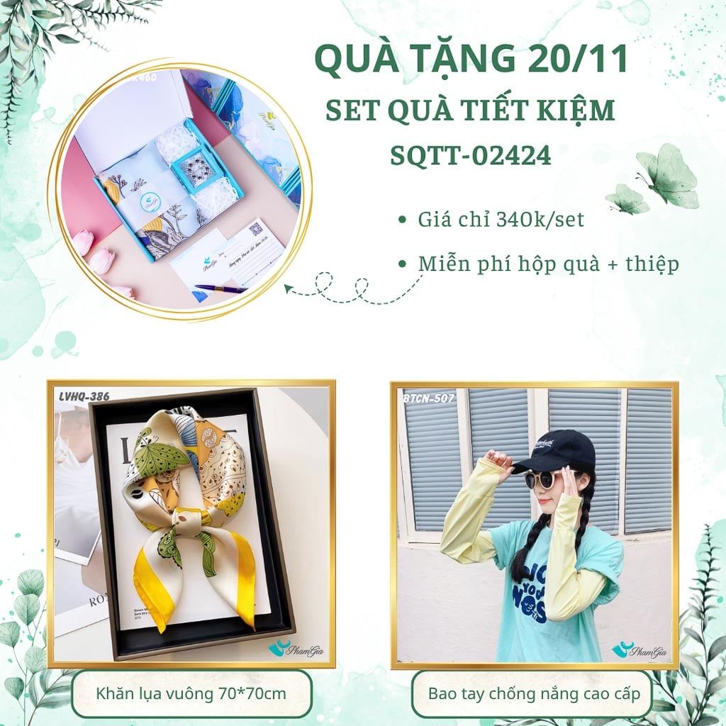 Set Quà Tặng Khăn Lụa Vuông 70*70cm Và Trâm Cài Áo Tiết Kiệm (SQTT02424)
