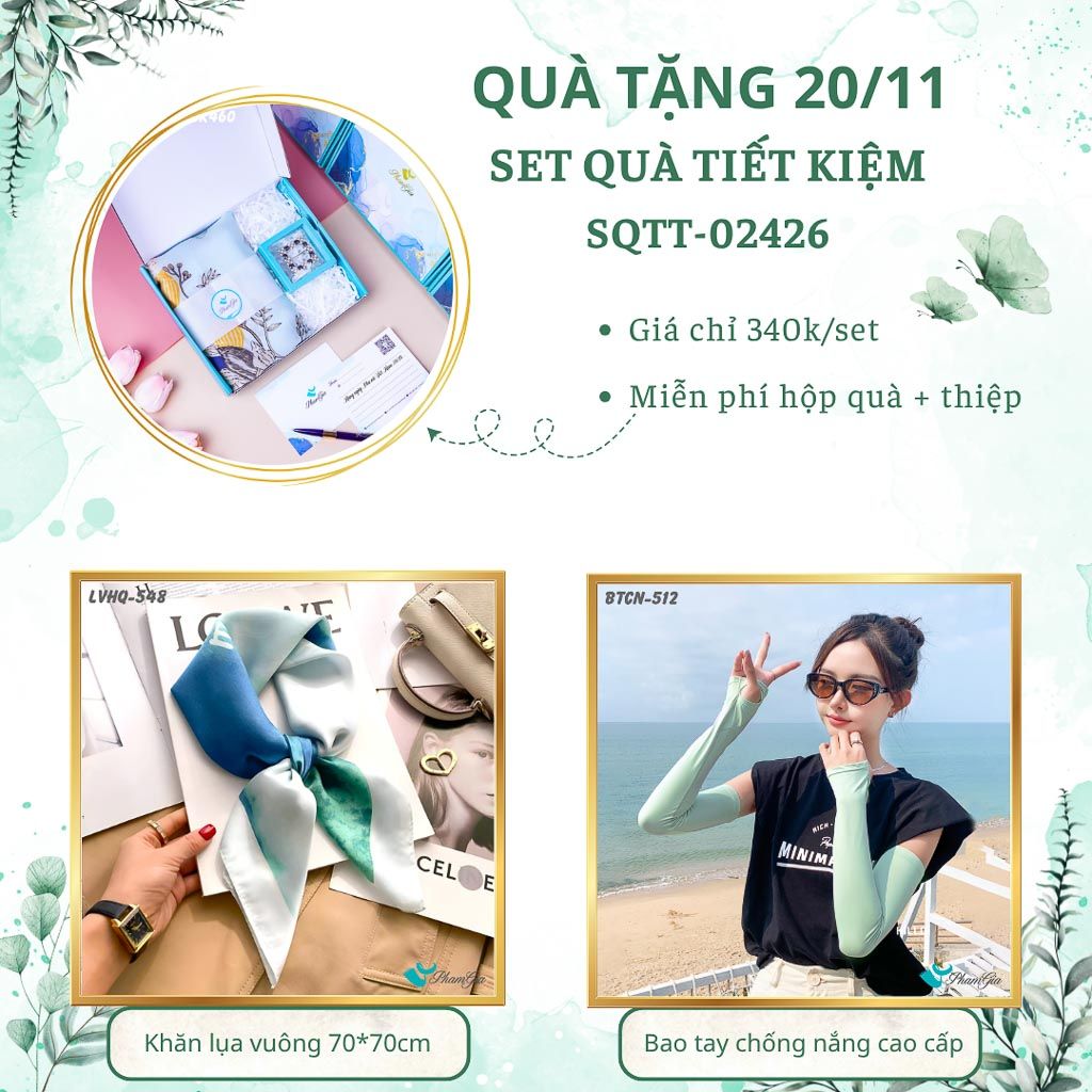 Set Quà Tặng Khăn Lụa Vuông 70*70cm Và Trâm Cài Áo Tiết Kiệm (SQTT02426)