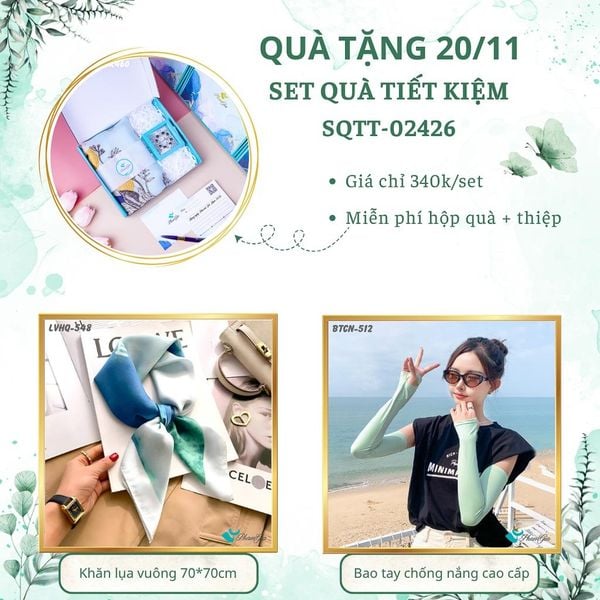 Set Quà Tặng Khăn Lụa Vuông 70*70cm Và Trâm Cài Áo Tiết Kiệm (SQTT02426)
