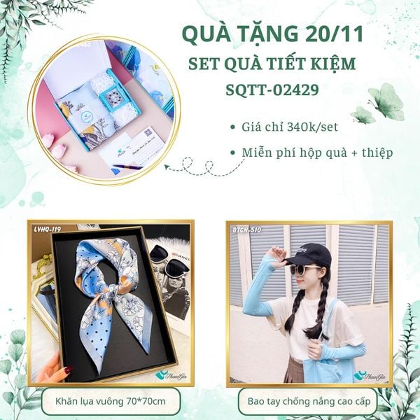 Set Quà Tặng Khăn Lụa Vuông 70*70cm Và Trâm Cài Áo Tiết Kiệm (SQTT02429)