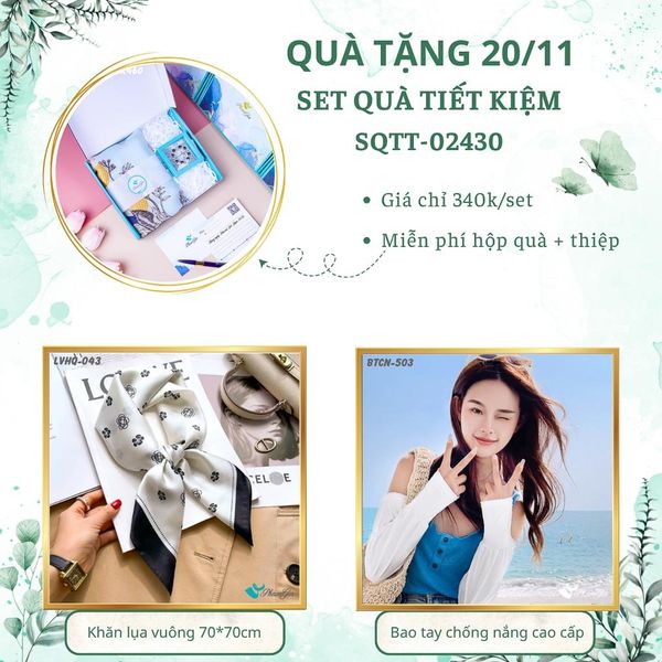 Set Quà Tặng Khăn Lụa Vuông 70*70cm Và Trâm Cài Áo Tiết Kiệm (SQTT02430)