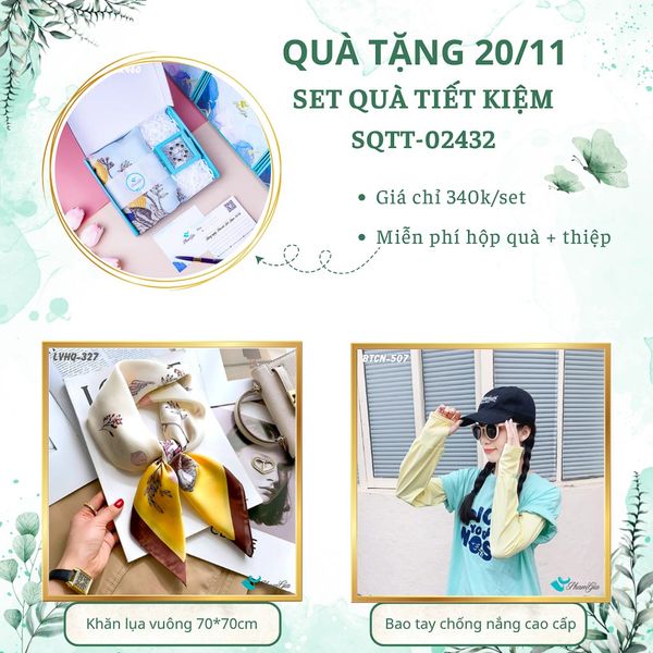 Set Quà Tặng Khăn Lụa Vuông 70*70cm Và Trâm Cài Áo Tiết Kiệm (SQTT02432)