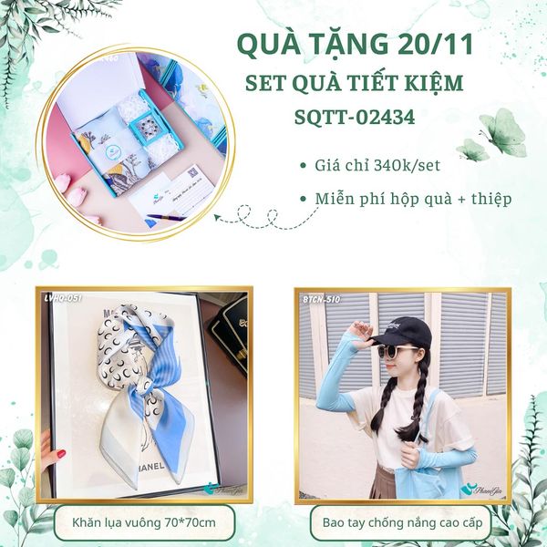 Set Quà Tặng Khăn Lụa Vuông 70*70cm Và Trâm Cài Áo Tiết Kiệm (SQTT02434)