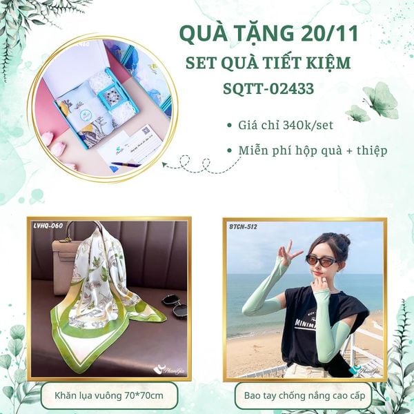 Set Quà Tặng Khăn Lụa Vuông 70*70cm Và Trâm Cài Áo Tiết Kiệm (SQTT02433)