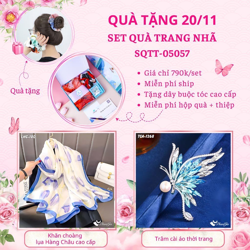 Set Quà Tặng Khăn Lụa Và Ghim Cài Áo Trang Nhã (SQTT05057)