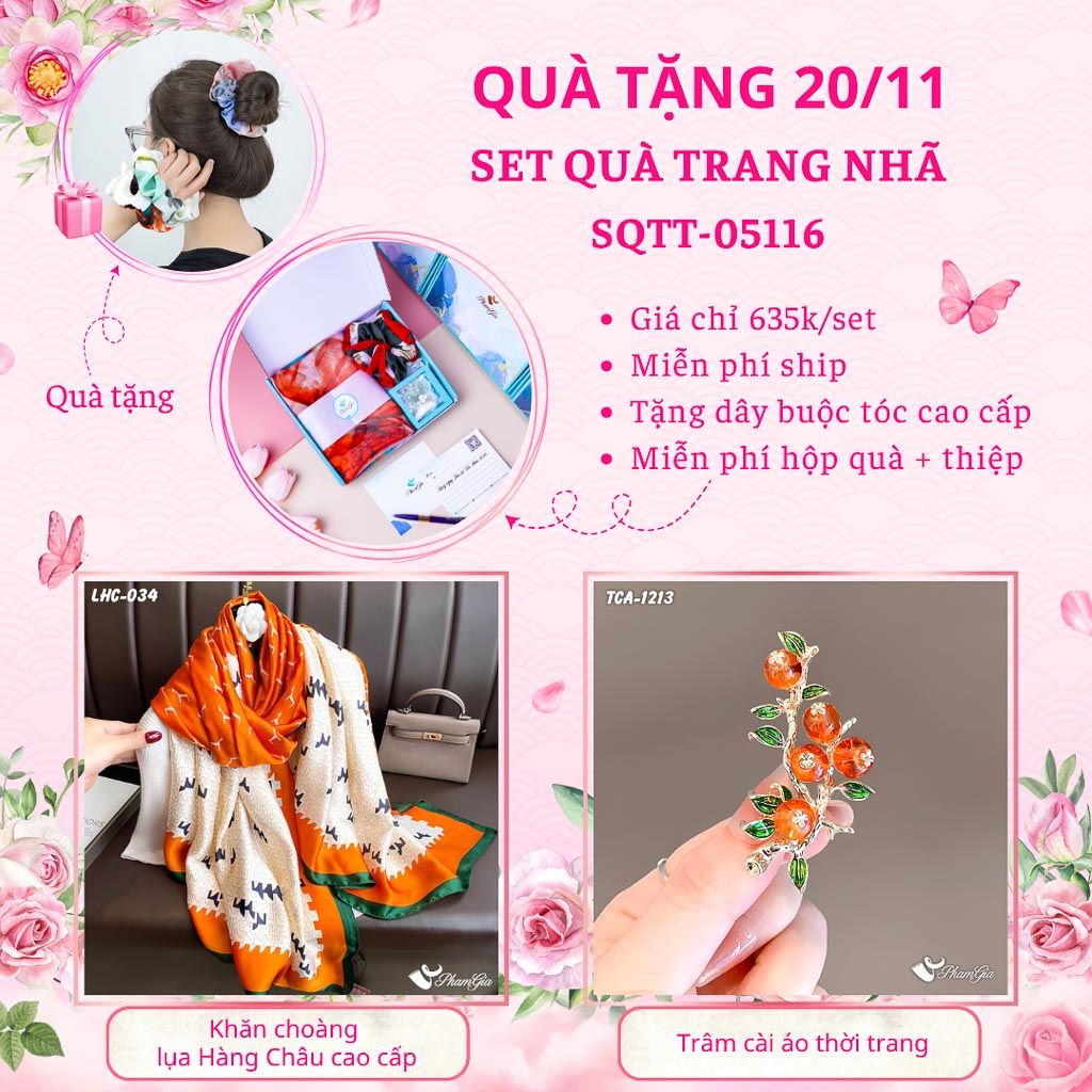 Set Quà Tặng Khăn Lụa Và Ghim Cài Áo Trang Nhã (SQTT05116)