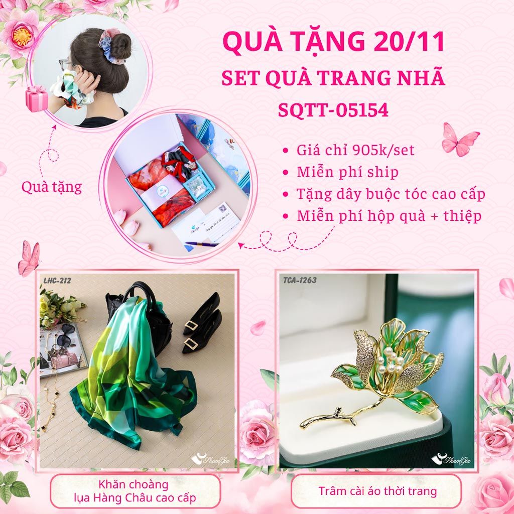 Set Quà Tặng Khăn Lụa Và Ghim Cài Áo Trang Nhã (SQTT05154)