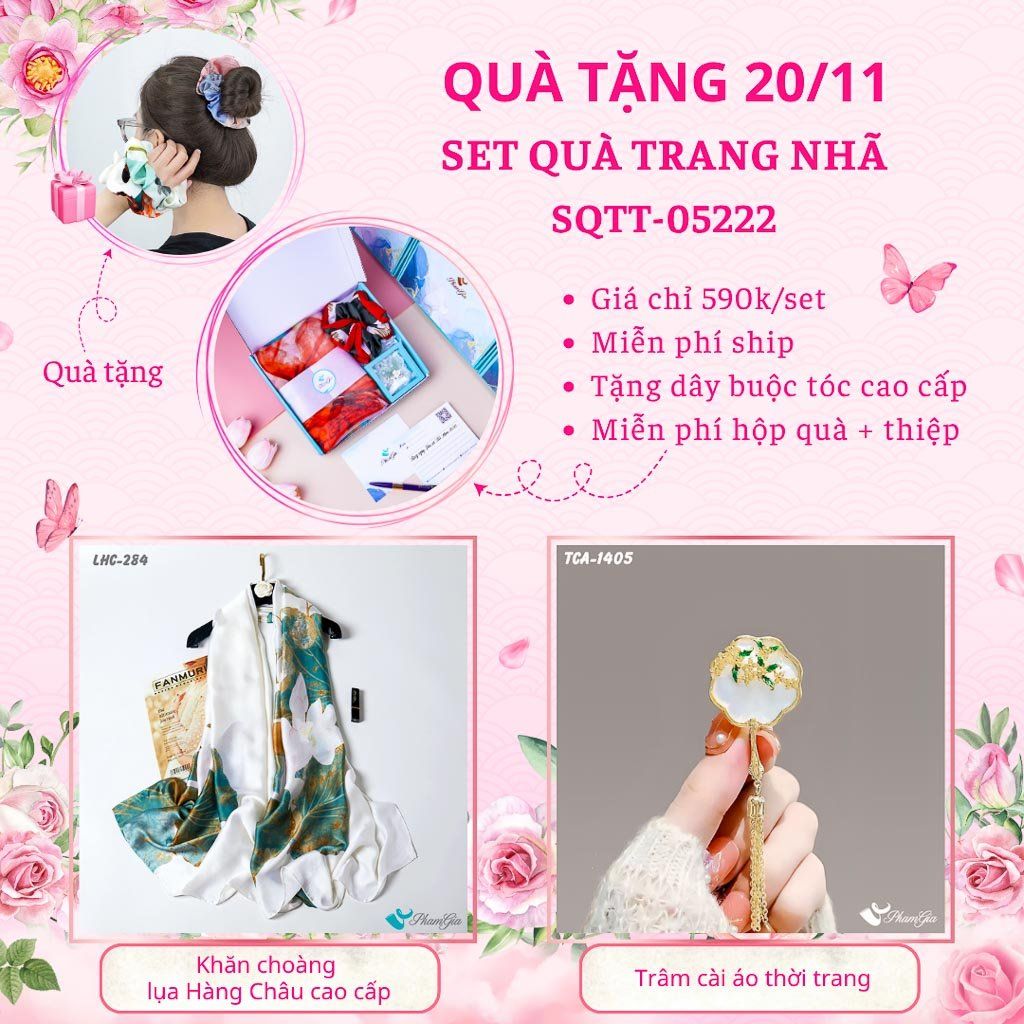 Set Quà Tặng Khăn Lụa Và Ghim Cài Áo Trang Nhã (SQTT05222)