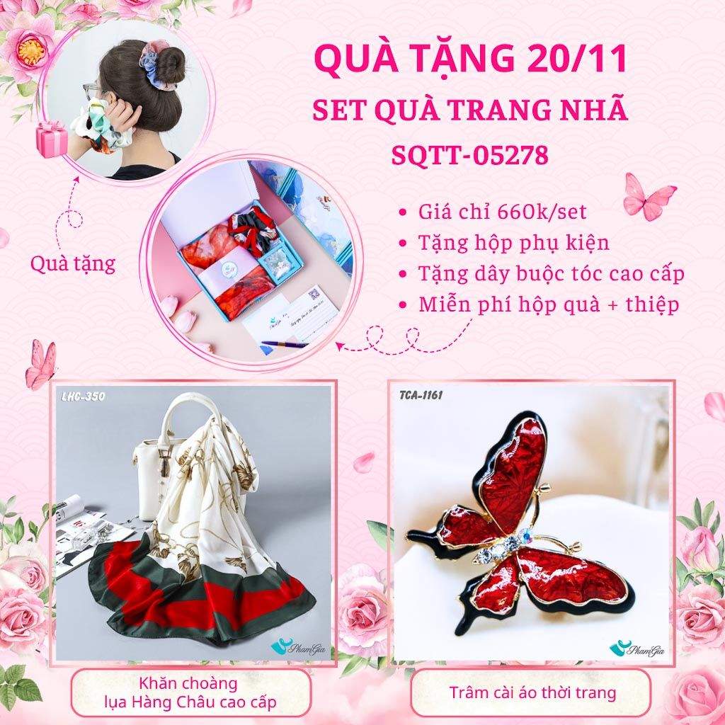 Set Quà Tặng Khăn Lụa Và Ghim Cài Áo Trang Nhã (SQTT05278)