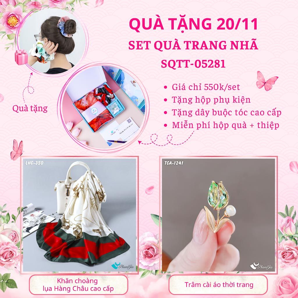 Set Quà Tặng Khăn Lụa Và Ghim Cài Áo Trang Nhã (SQTT05281)