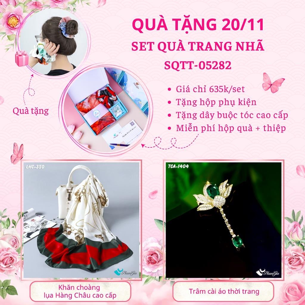 Set Quà Tặng Khăn Lụa Và Ghim Cài Áo Trang Nhã (SQTT05282)