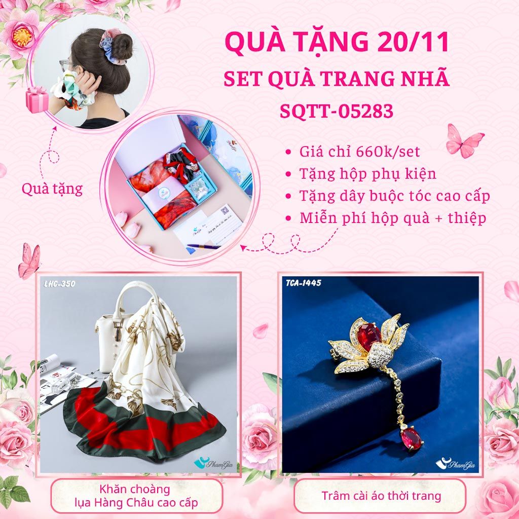 Set Quà Tặng Khăn Lụa Và Ghim Cài Áo Trang Nhã (SQTT05283)