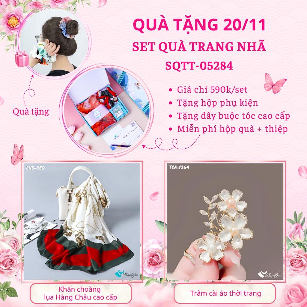 Set Quà Tặng Khăn Lụa Và Ghim Cài Áo Trang Nhã (SQTT05284)