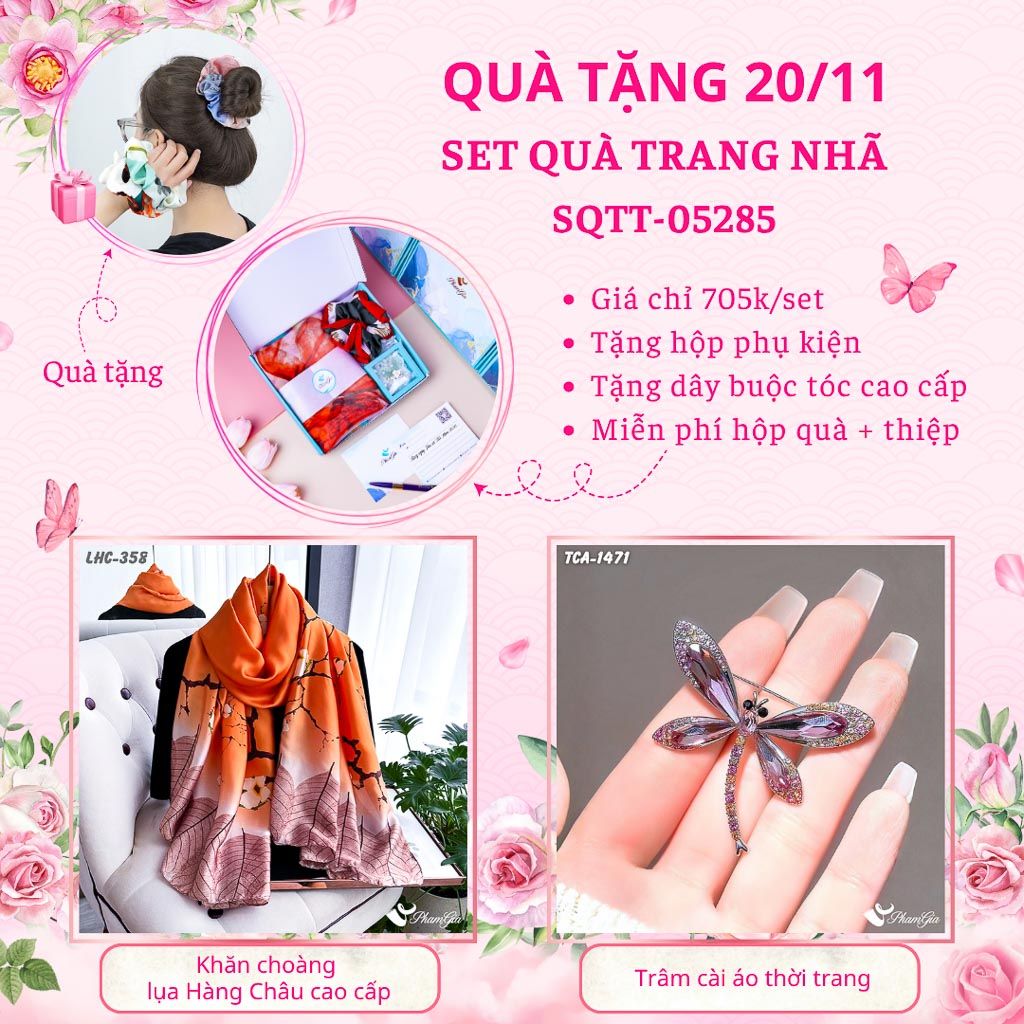 Set Quà Tặng Khăn Lụa Và Ghim Cài Áo Trang Nhã (SQTT05285)