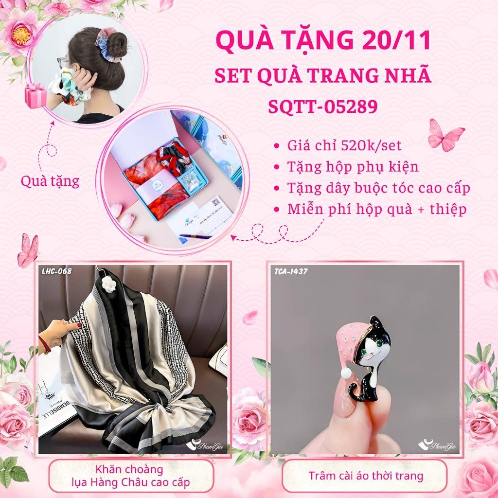 Set Quà Tặng Khăn Lụa Và Ghim Cài Áo Trang Nhã (SQTT05289)