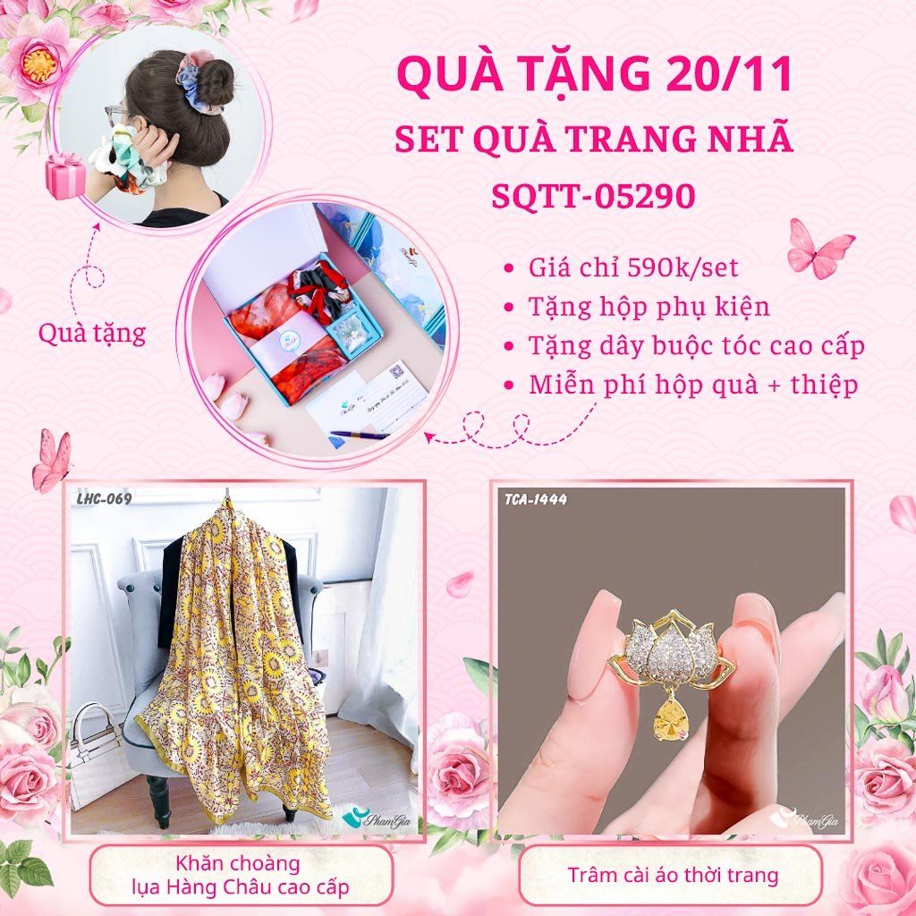 Set Quà Tặng Khăn Lụa Và Ghim Cài Áo Trang Nhã (SQTT05290)