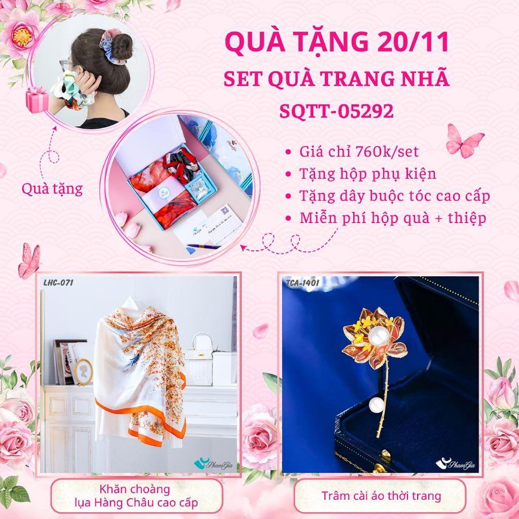 Set Quà Tặng Khăn Lụa Và Ghim Cài Áo Trang Nhã (SQTT05292)