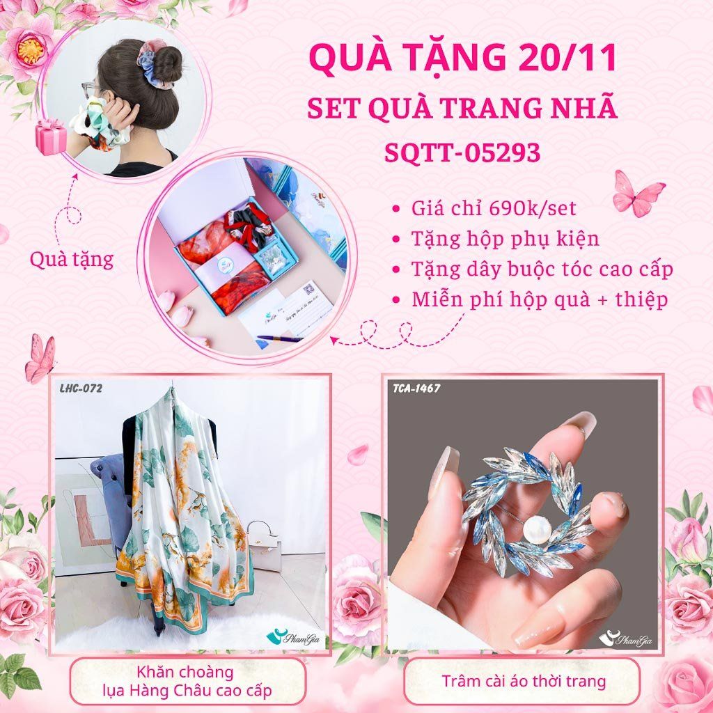 Set Quà Tặng Khăn Lụa Và Ghim Cài Áo Trang Nhã (SQTT05293)