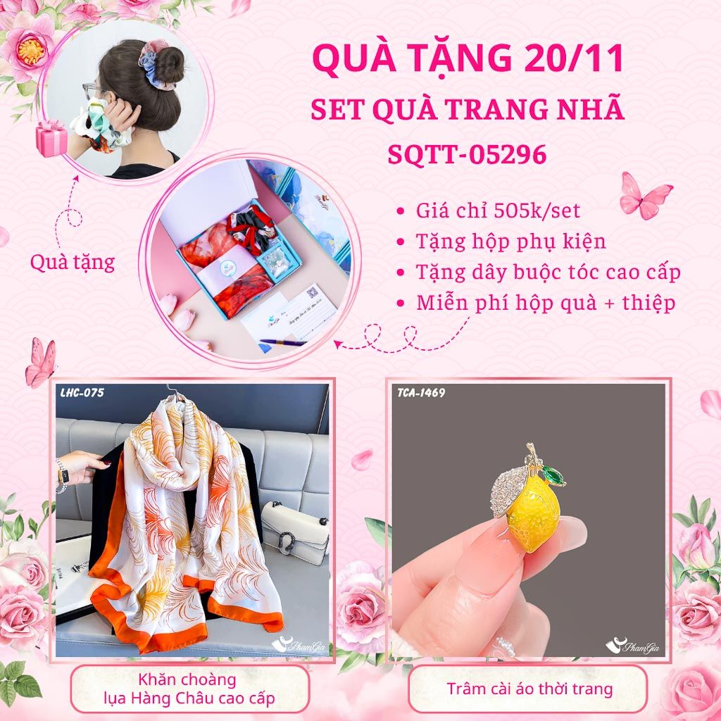 Set Quà Tặng Khăn Lụa Và Ghim Cài Áo Trang Nhã (SQTT05296)