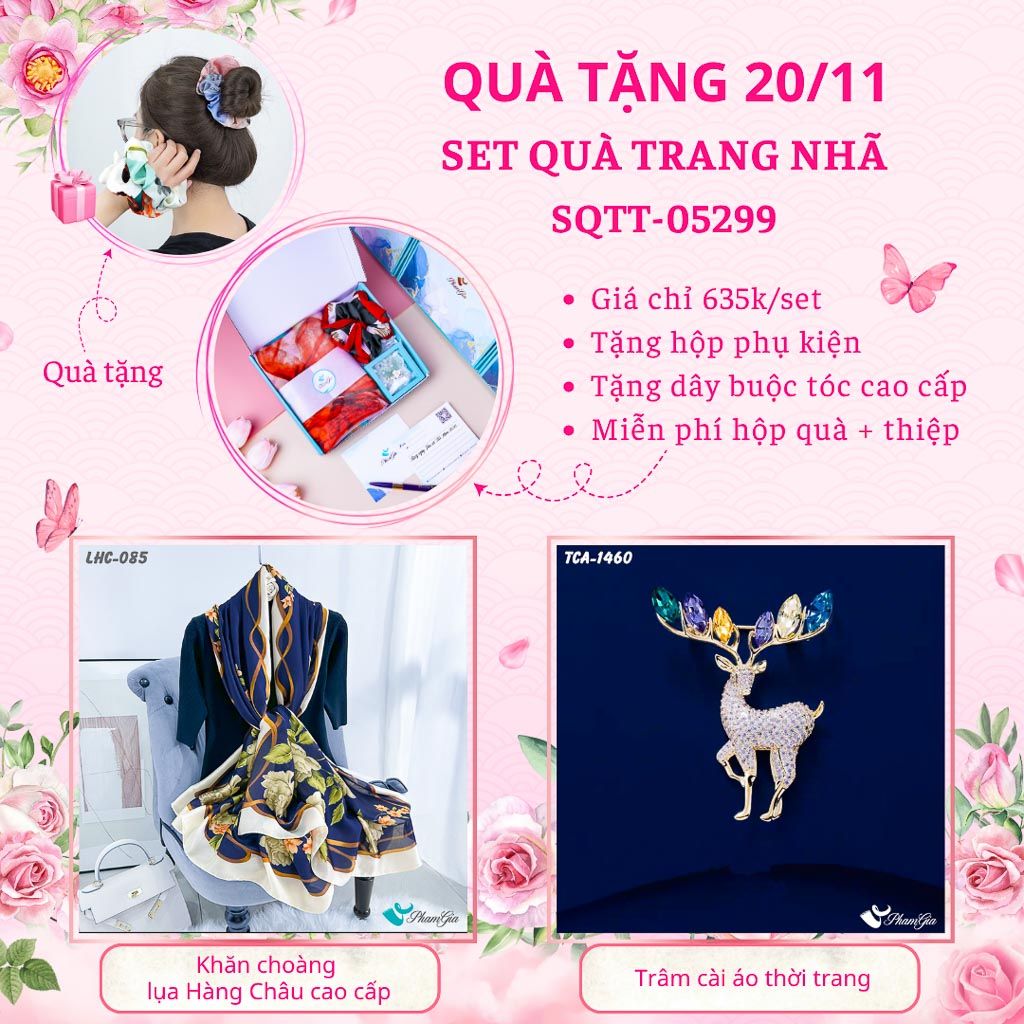 Set Quà Tặng Khăn Lụa Và Ghim Cài Áo Trang Nhã (SQTT05299)
