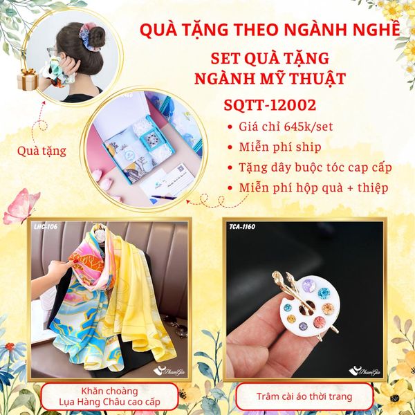 Set Quà Khăn Lụa Và Ghim Cài Áo Cho Ngành Mỹ Thuật (SQTT12002)
