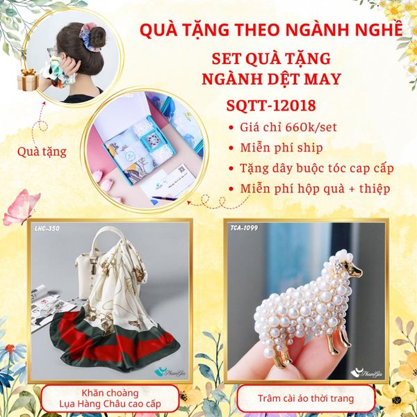 Set Quà Khăn Lụa Và Ghim Cài Áo Cho Ngành Dệt May (SQTT12018)