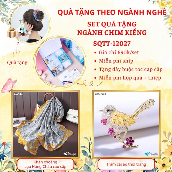 Set Quà Khăn Lụa Và Ghim Cài Áo Cho Ngành Chim Kiểng - Huấn Luyện Động Vật (SQTT12027)