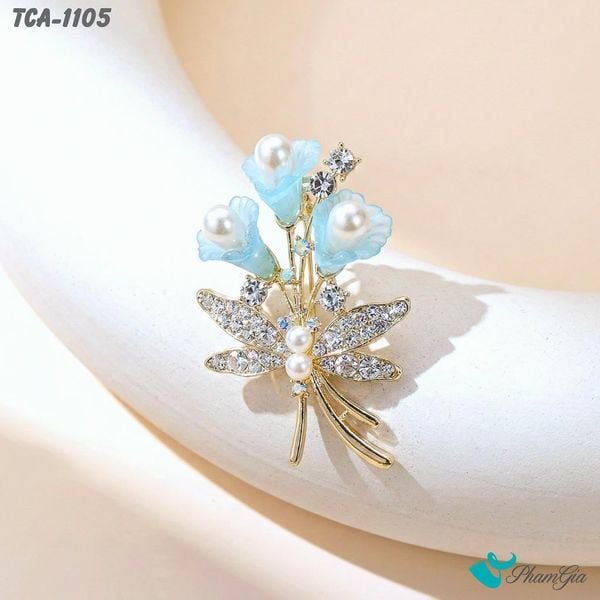 Ghim Cài Áo Nhành Hoa Lily Đính Đá Nữ Tính (TCA1105)