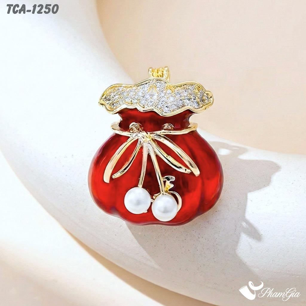 Ghim Cài Áo Túi Tiền Tài Lộc Đính Đá May Mắn (TCA1250)