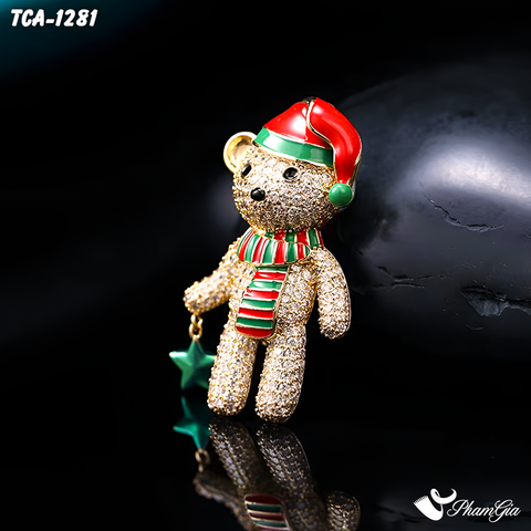 Ghim Cài Áo Gấu Teddy Giáng Sinh (TCA1281)