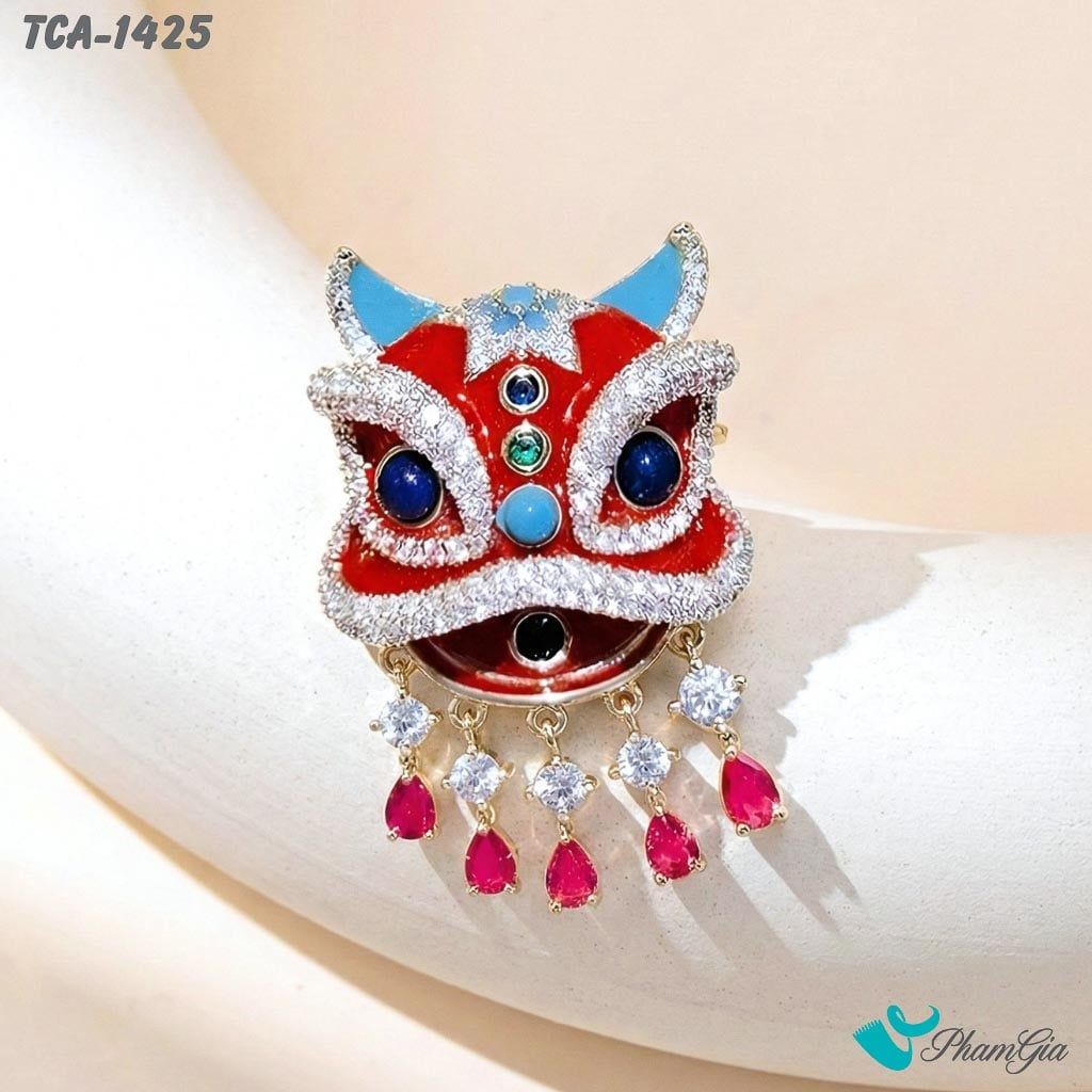 Ghim Cài Áo Kỳ Lân Tráng Men Sắc Màu Hiện Đại (TCA1425)